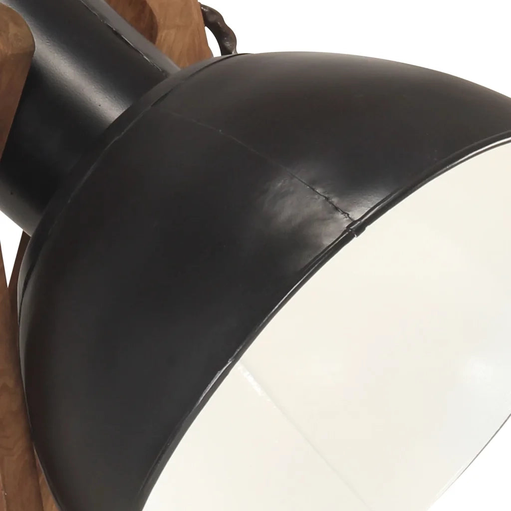 Lampada da Pavimento Nera E27 in Legno Massello di Mango CFW5636593