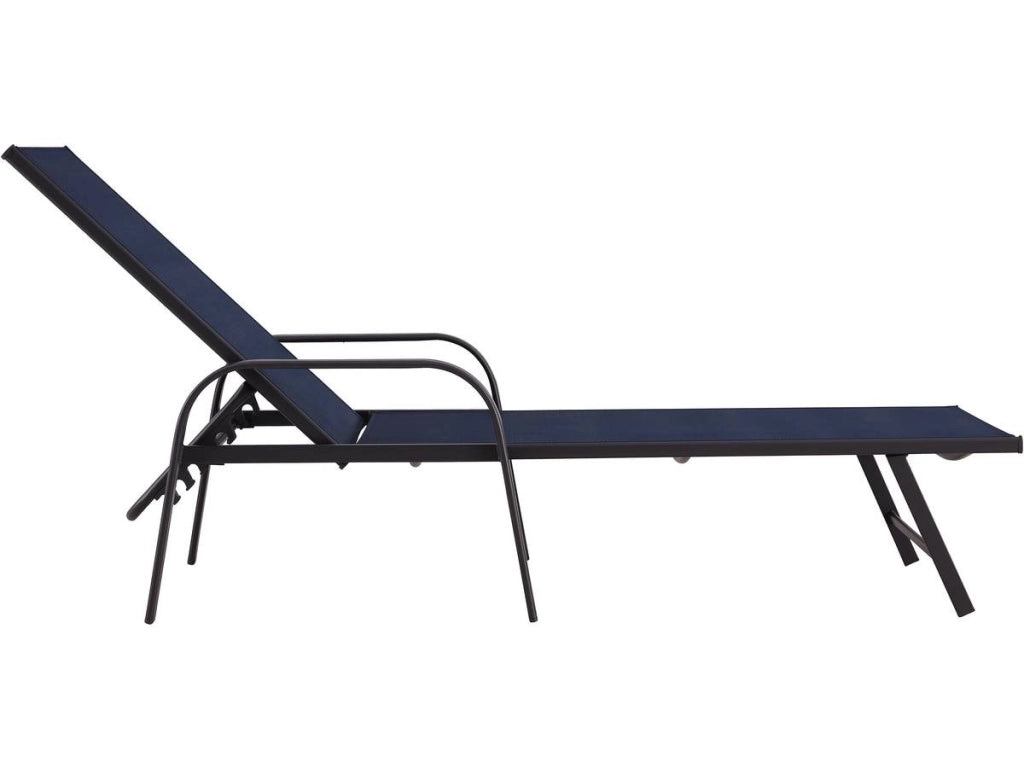 Set di 2 lettini prendisole in metallo "Farniente" - Blu notte