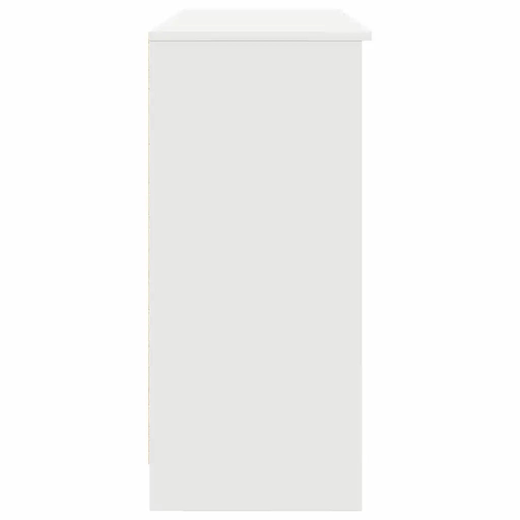Credenza con Cassetto Bianco 101x35x76 cm in Legno Multistrato 861562