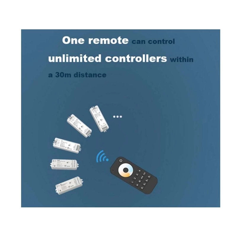 Telecomando RF 2.4GHz Radiocomando CCT Bianco Dinamico Con Disco Touch Per 4 Zone Magnetico Compatibile Con Alimentatore Skydance