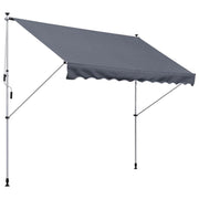 TENDA DA SOLE A BRACCI CON MANOVELLA 300 X 150 CM COLORE GRIGIO