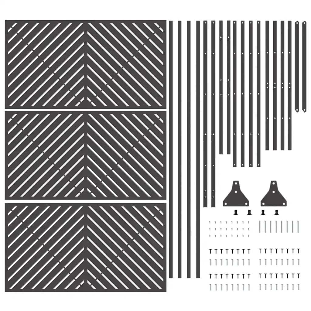 Schermo per Privacy Nero 100 x 50 x 180 cm Acciaio CFW4063179