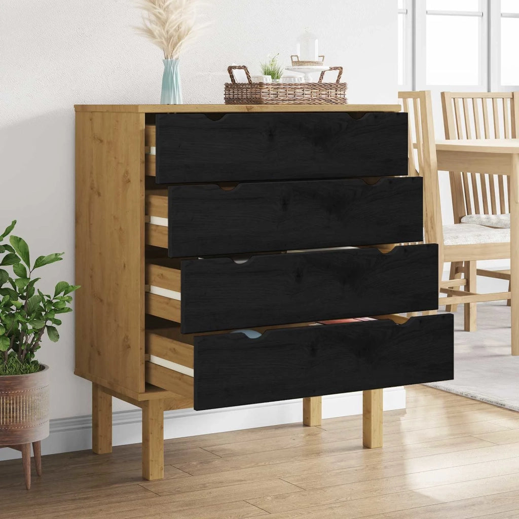 Cassettiera con cassetto OTTA Nero 76,5 x 39,5 x 90 cm