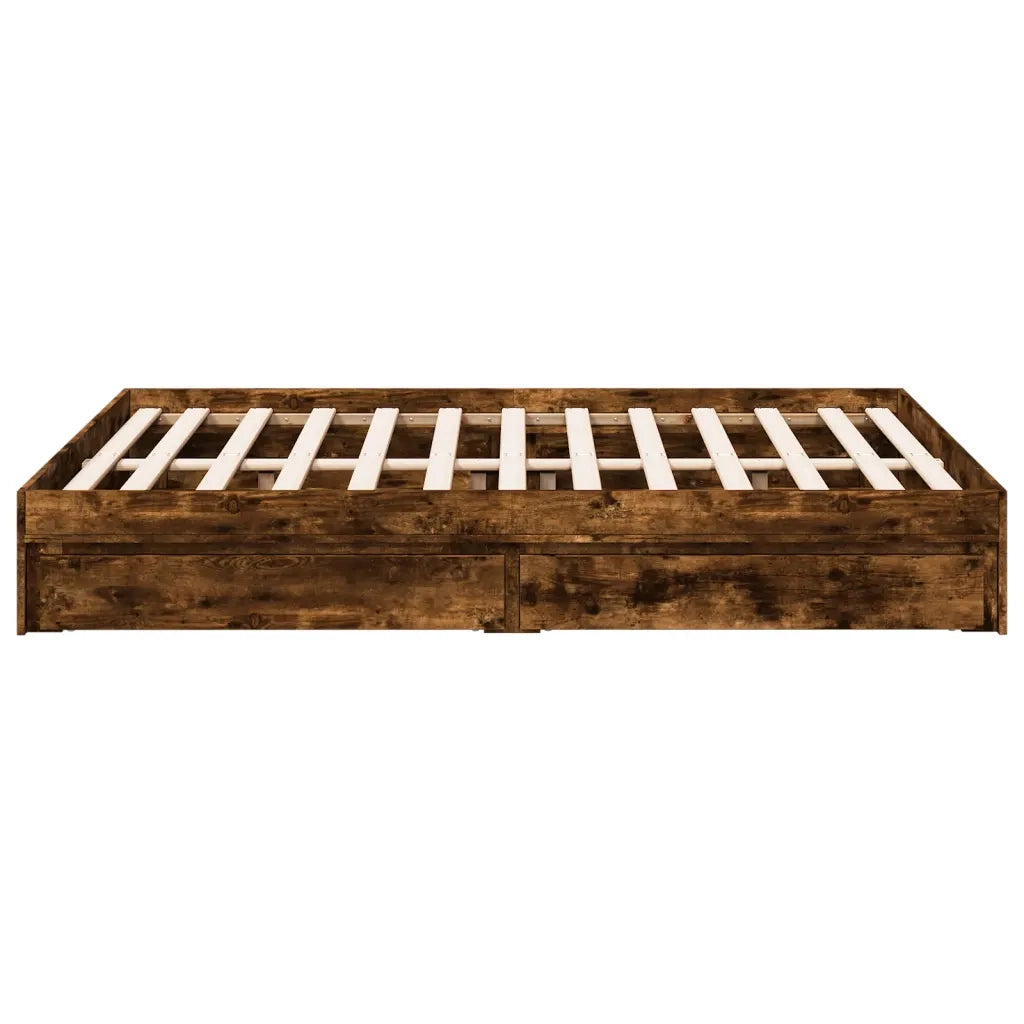 Giroletto con Cassetti Rovere Fumo 140x200 cm Legno Multistrato