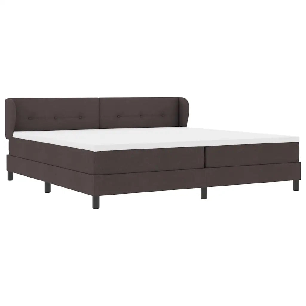 Letto a molle con testiera Marrone Scuro 200 x 200 cm Tessuto 3340048
