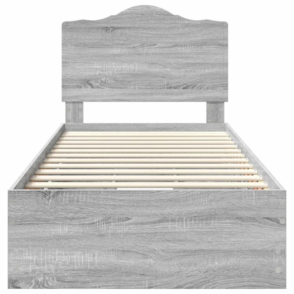 Struttura del letto con cassetto Sonoma grigia 90 x 190 cm 3413462