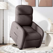 Poltrona Alzapersona Reclinante Elettrica Marrone Scuro Tessuto 3302997