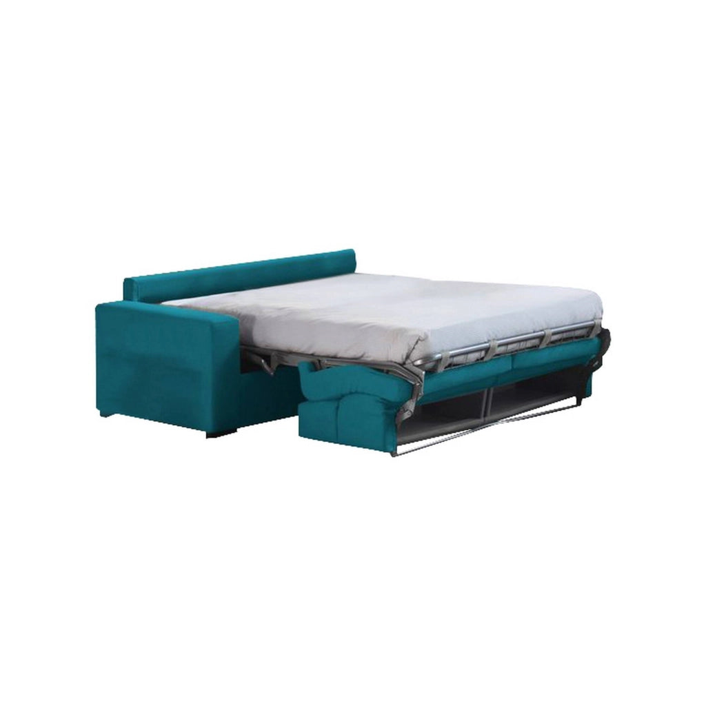 Casabona, Divano Letto 2 Posti Sfoderabile Made in Italy, 180x95 cm Azzurro