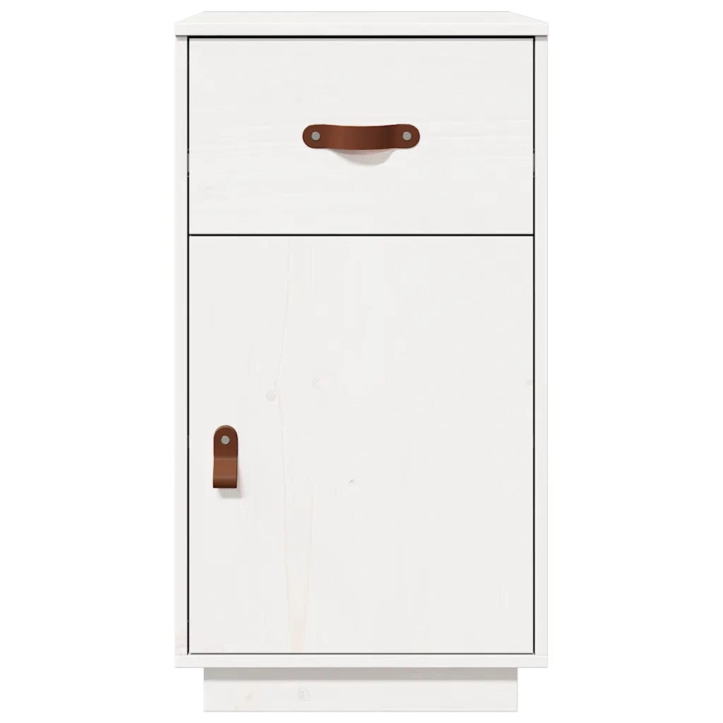 Armadietto da Scrivania Bianco 40x50x75 cm Legno Massello Pino