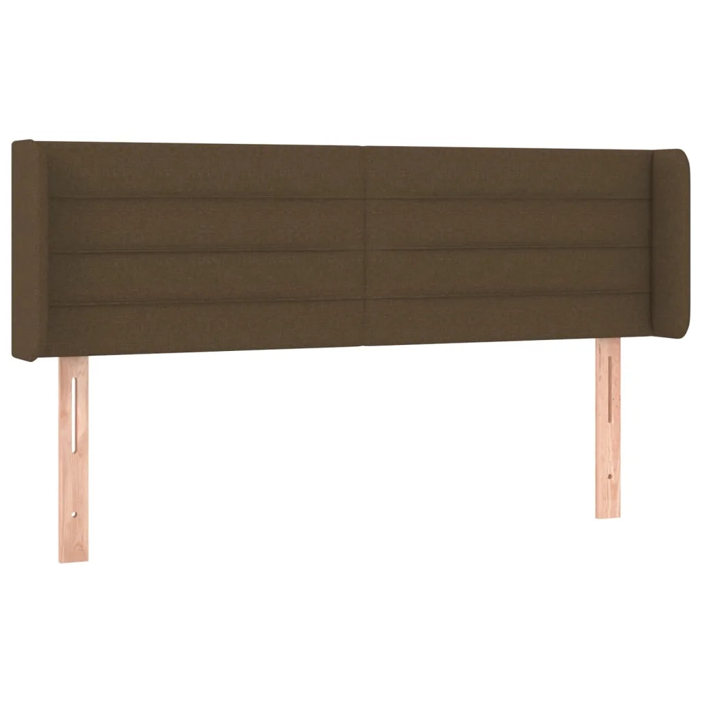 Testiera | Testata ad Orecchio Marrone Scuro 147x16x78/88 cm in Tessuto