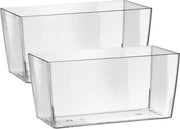 Piantagione quadrata trasparente in plastica da 30 cm - 25 cm (2x 30 cm) con fori di drenaggio