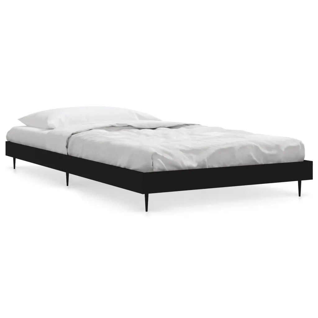 Giroletto-Struttura Letto Nero 90x200 cm in Legno Multistrato 837456