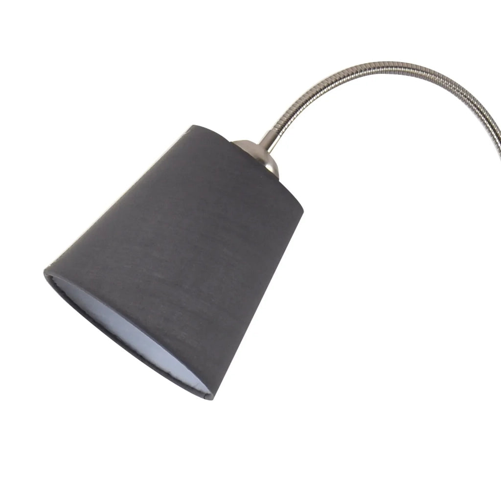 LÚZETE - LAMPADA DA TERRA NICHEL SATINATO PAYTON PARALUME GRIGIO