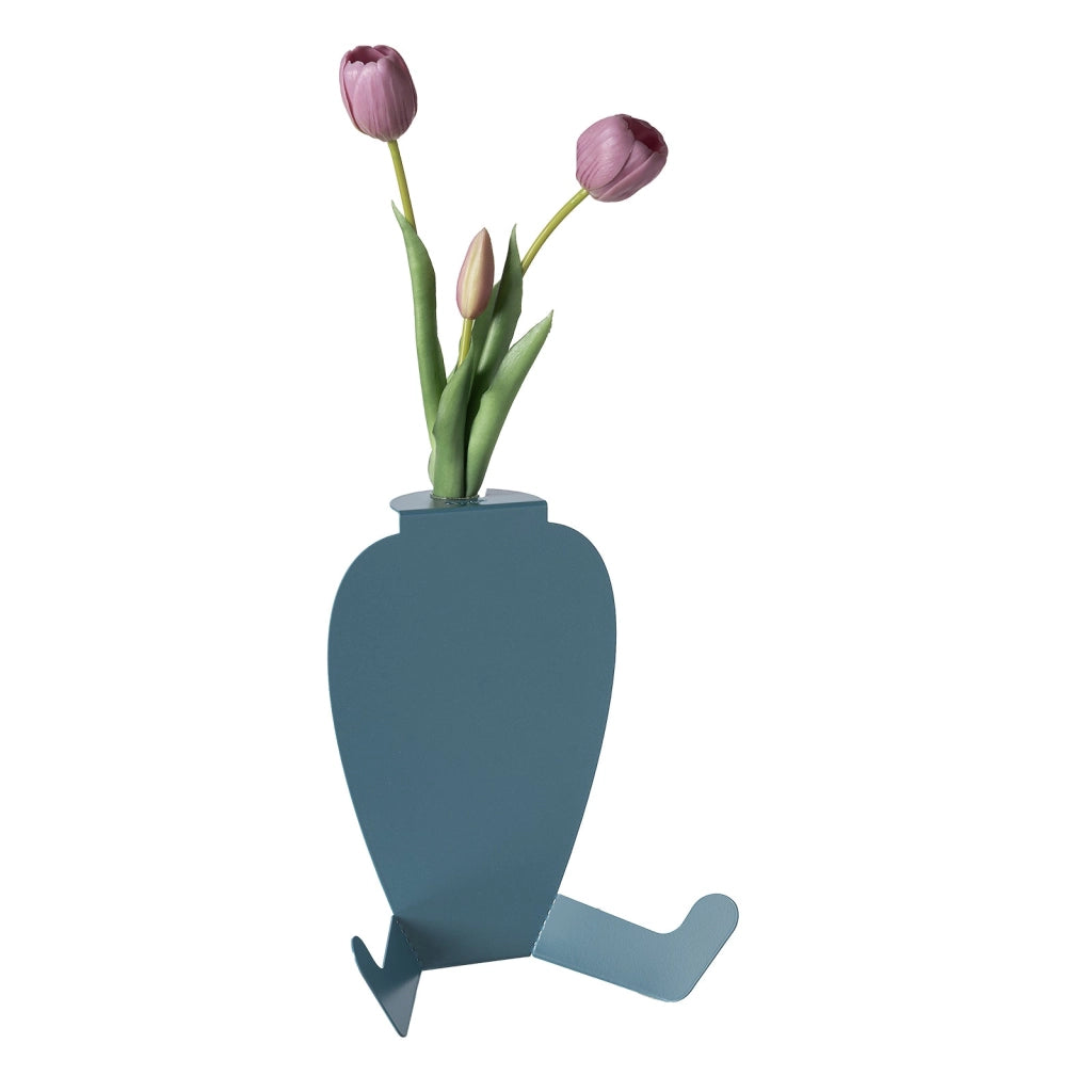 vaso portafiore decorativo statuino Ocra in Ferro, vetro per la fiala 20x16,5x25h cm ( 25mm per la fiala)