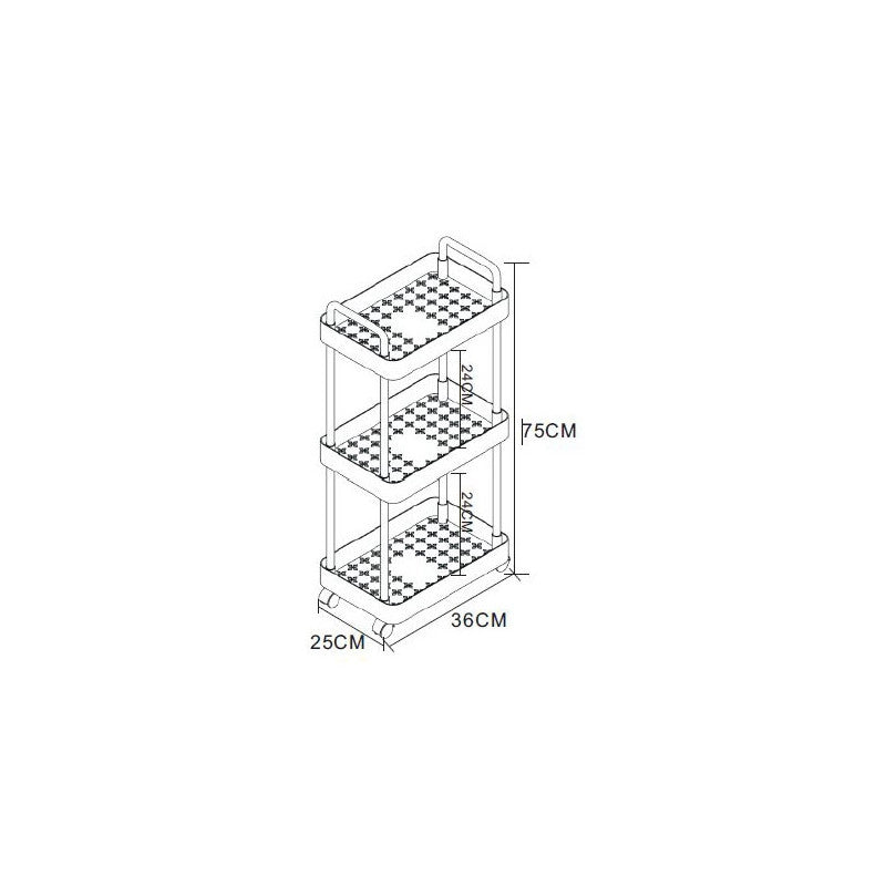 Carrello Cucina Andy Nero Dimensione 36x25x75 Cm