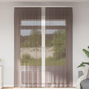 vidaXL Tende in Voile con Linguetta 2 pz Marrone