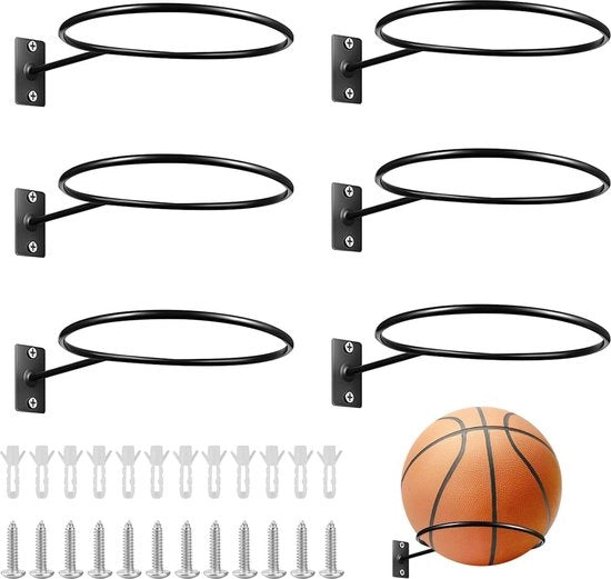Kit di fissaggio per parete a sfere, 6 pezzi, fissaggio a sfere montato, fissaggio a sfere per parete con viti, rete a sfere per display di pallacanestro, rugby, pallavolo, calcio
