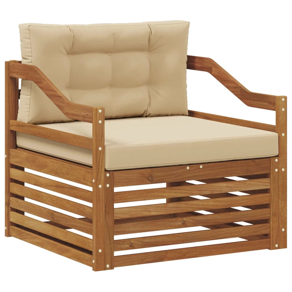 Divano da esterno-Divano da Giardino Naturale e Beige