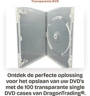 Schede per DVD 100 pezzi - Translucido - Sistema di organizzazione - 14mm - Alta qualità - Copertura in plastica esterna - Schede per DVD