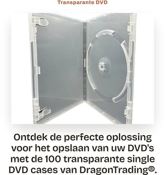 Schede per DVD 100 pezzi - Translucido - Sistema di organizzazione - 14mm - Alta qualità - Copertura in plastica esterna - Schede per DVD
