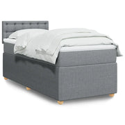 Giroletto a Molle con Materasso Grigio Chiaro100x200 cm Tessuto