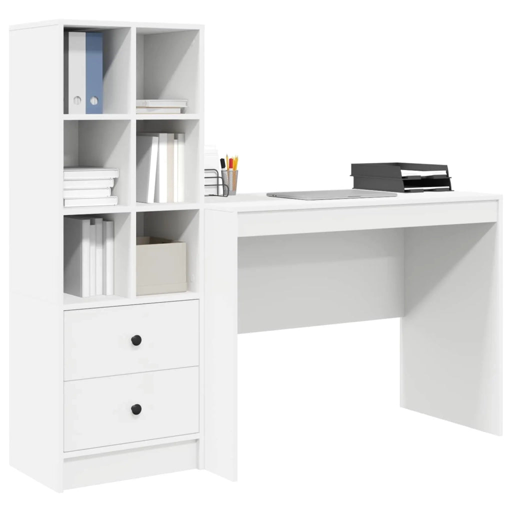 Scrivania con cassetto 2 pcs Bianco 3337369