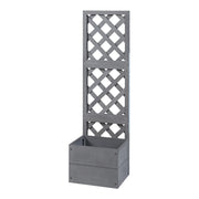 Fioriera con traliccio in legno composito 135 x 40 x 30 cm grigio 03_0009496