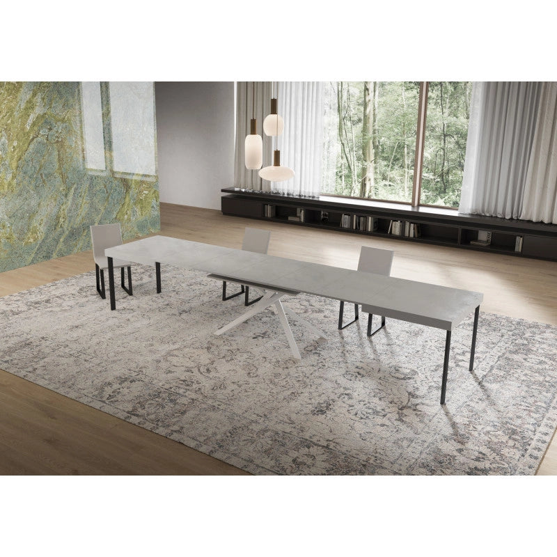 Tavolo allungabile 160/420x90 cm Niket telaio Bianche - Cashmere