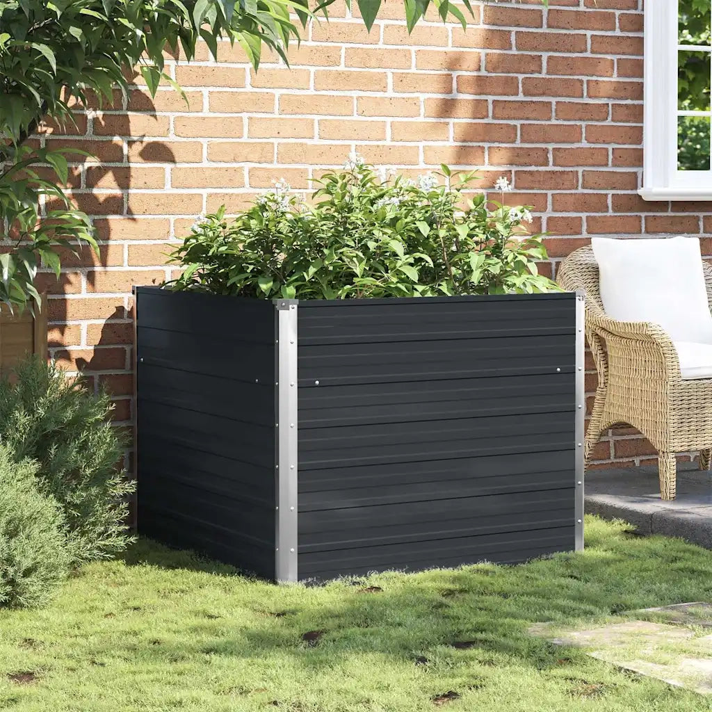 Fioriera Rialzata Antracite 100x100x77 cm in Acciaio Zincato cod mxl 52079