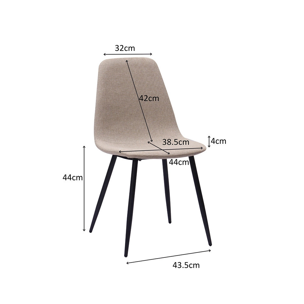 Chaises de salle ¨¤ manger minimalistes en tissu et m¨¦tal - Xylo - Beige/Beige clair