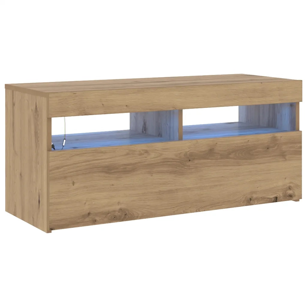 Mobile Porta TV con LED Artigianale 90x35x40 cm Multistrato 856308