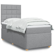 Giroletto a Molle con Materasso Grigio Chiaro 90x190 cm Tessuto