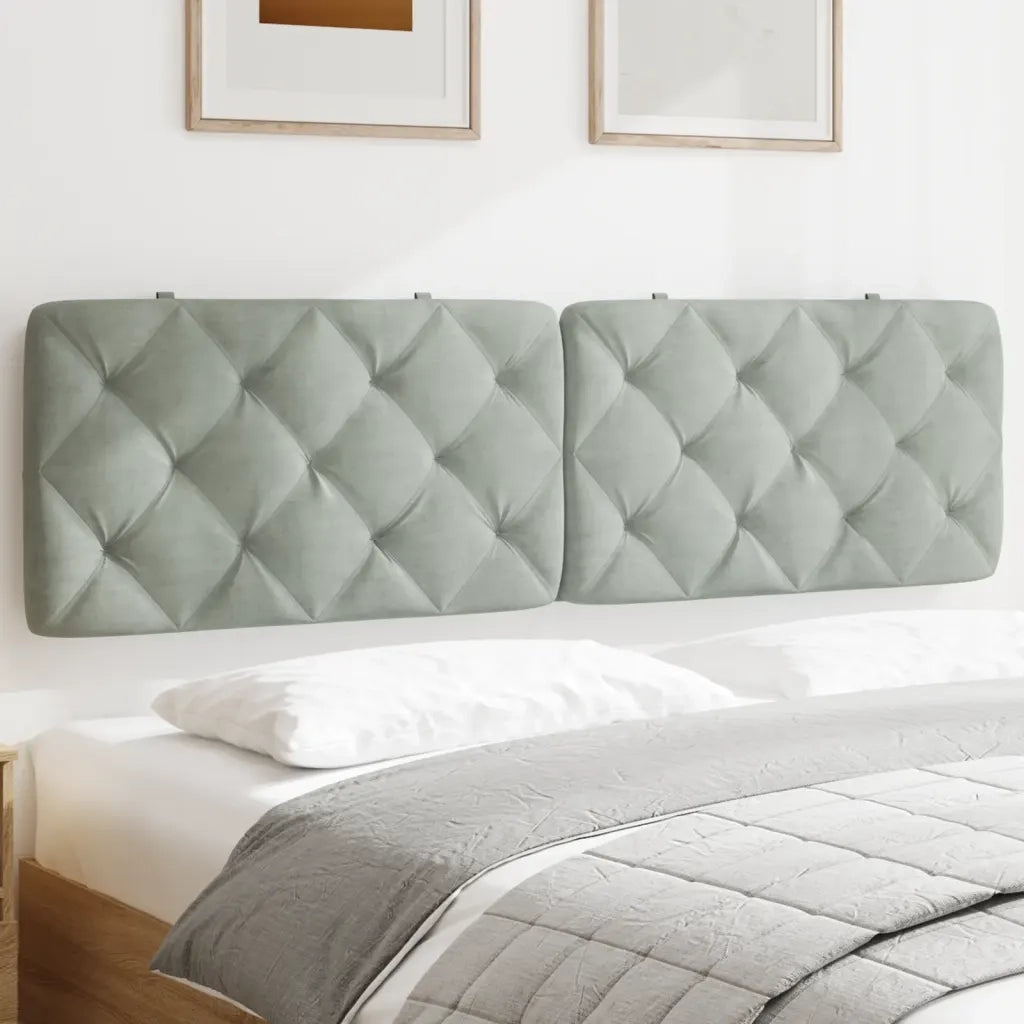 Cuscino Testiera Grigio Chiaro 180 cm in Velluto CFW8096249