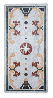 Biscottini PIANO TAVOLO RETTANGOLARE IN MARMO INTARSIATO Carrara dimensioni 180x90