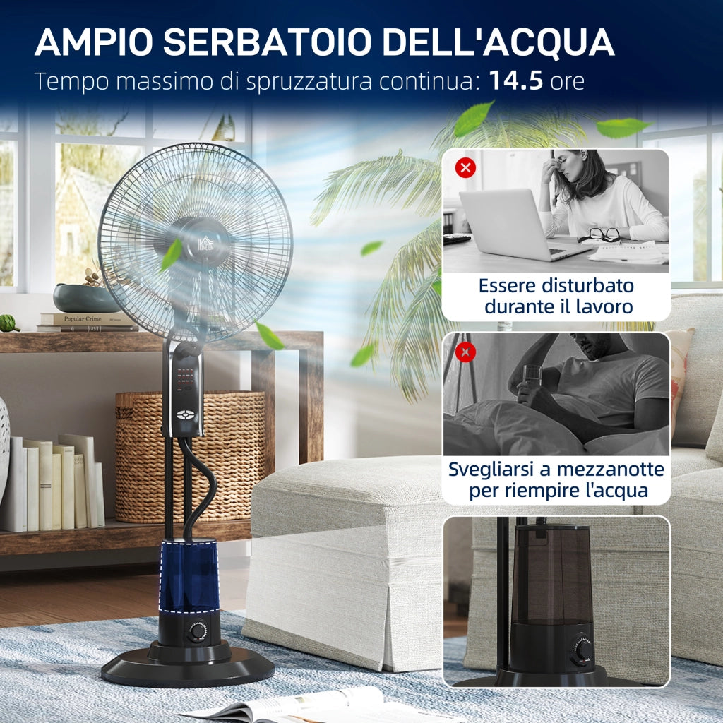 Ventilatore Nebulizzatore 3 Velocit¨¤ 3 Modalit¨¤ ¨C zephmum ¨C Nero