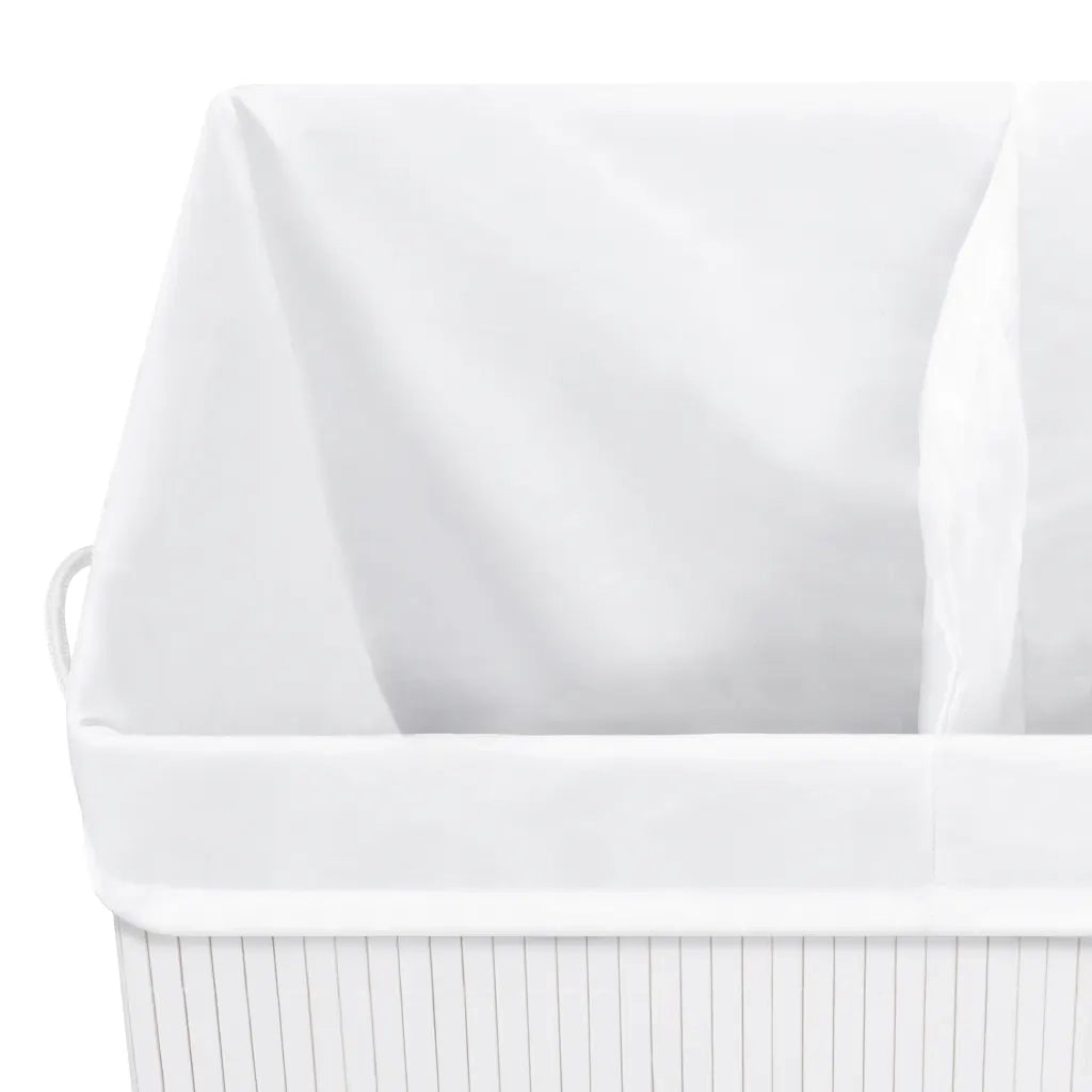 Cesto Portabiancheria in BambÃ¹ Bianco 100 L cod mxl 52684