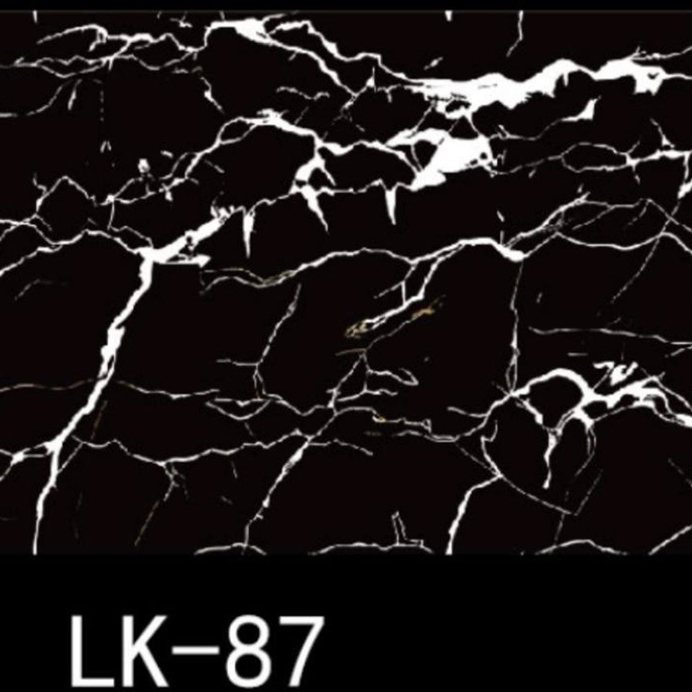 Trade Shop - Pannello Adesivo Effetto Marmo Nero Con Venature Bianche 120x300cm Per Pareti Paraschizzi -