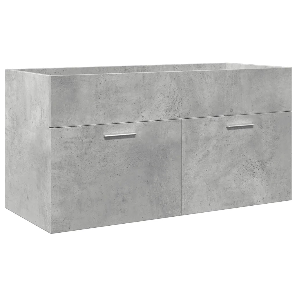 Set Mobili da Bagno 5 pz Grigio Cemento in Legno Multistrato 3324887