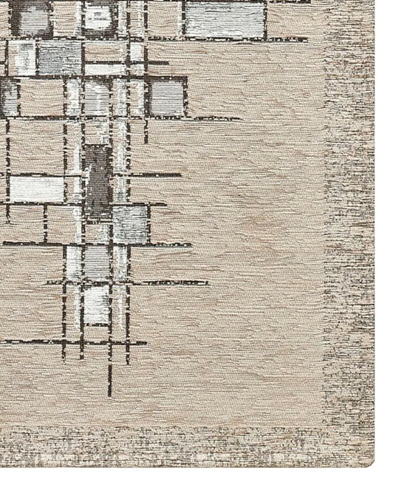 Tappeto moderno PIXEL TORTORA BEIGE disegno arte contemporanea astratto geometrico, passatoia cucina multiuso lavabile in lavatrice e anti-scivolo cm.55x190