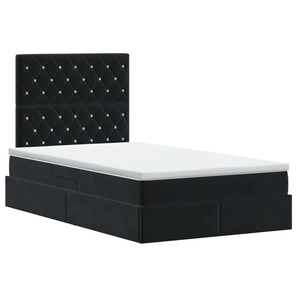 Letto con contenitore e materasso Nero 120 x 200 cm Velluto 3459623