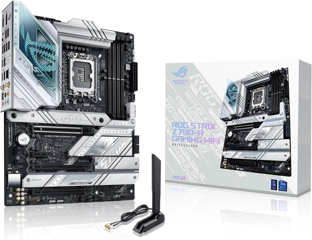 ROG STRIX Z790-I GAMING WIFI Scheda Madre Gaming Mini-ITX, Intel Z790, LGA1700, DDR5, PCI 5.0, WiFi 6E (802.11ax), Intel 2.5Gb Ethernet, 2xM.2, 2xSATA 6GB/s, Aura Sync RGB, Nero