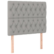 Testiera | Testata Grigio Chiaro 90x7x118/128 cm Tessuto