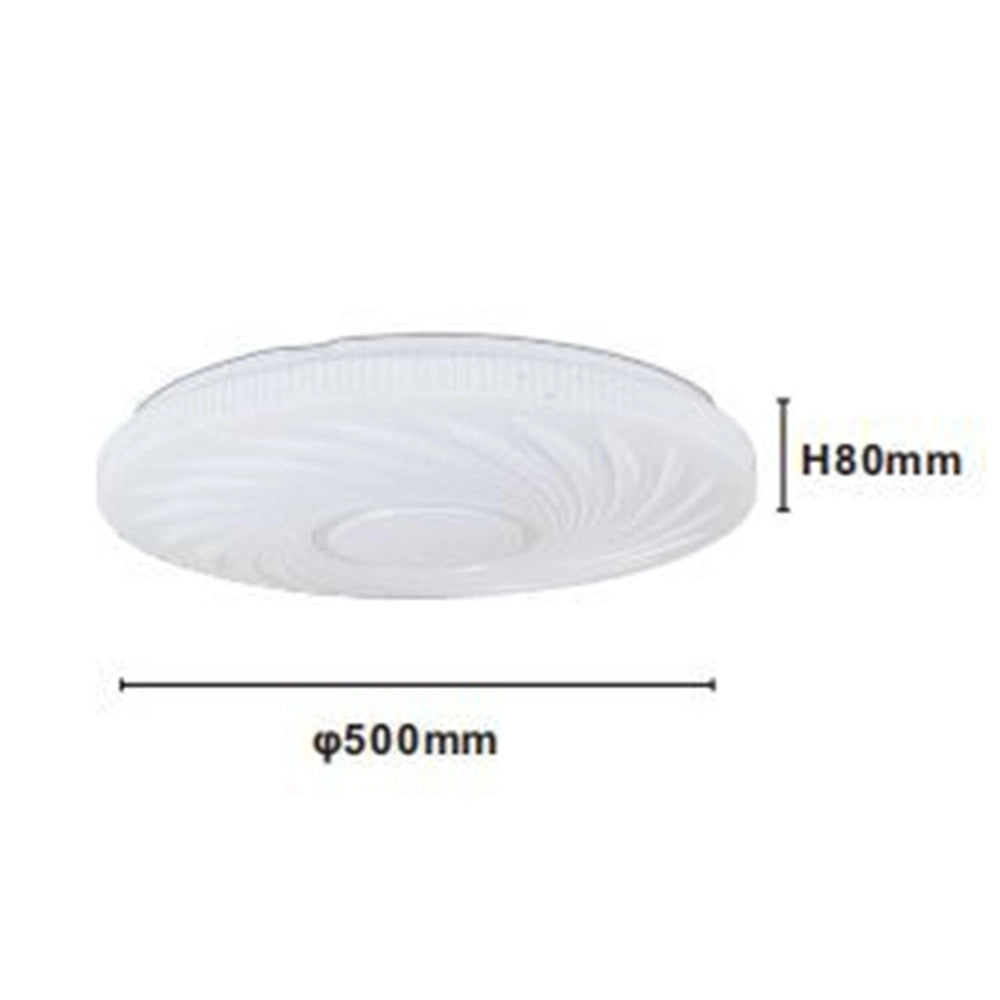 Trade Shop - Plafoniera Led Lampada Da Soffitto Vortice 60 Watt Luce Fredda 6500k Bianco 07656 -