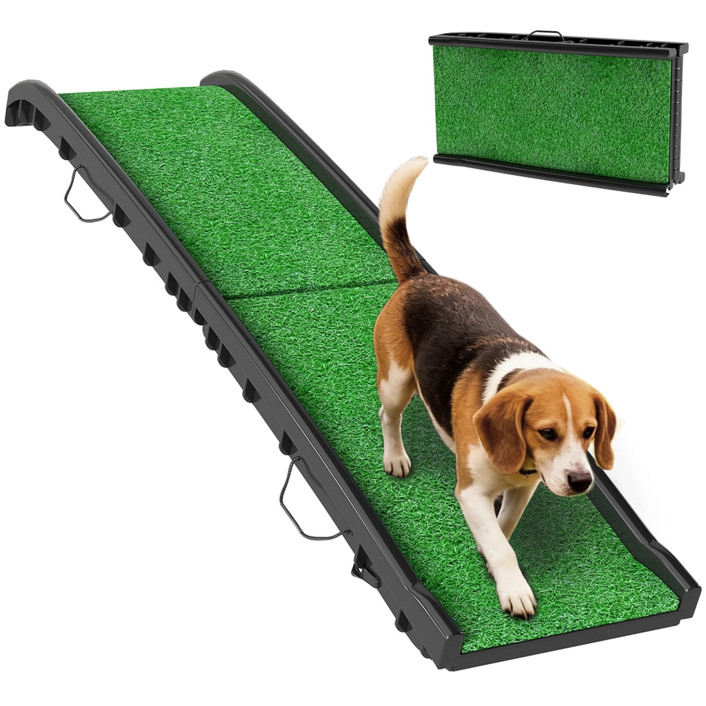 Rampa per Cani con Erba Sintetica Pieghevole ¨C Minimal ¨C Verde 155 cm