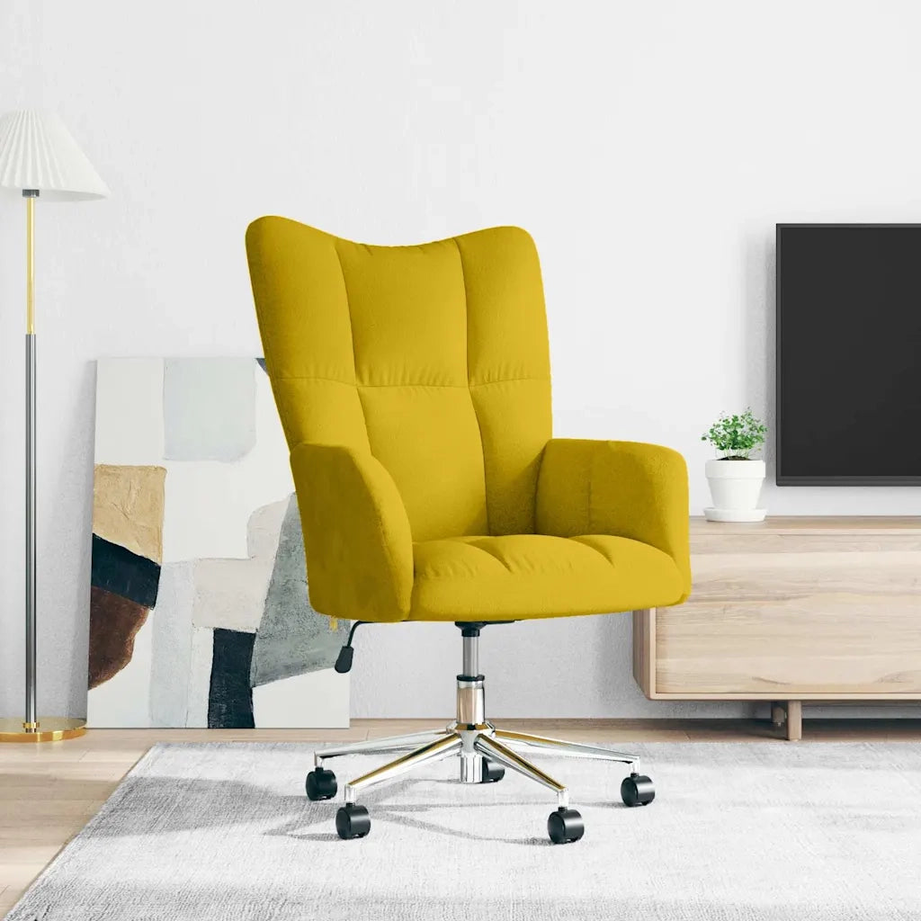 Divano Sedia-Poltrona Relax Giallo Senape in Velluto 347856