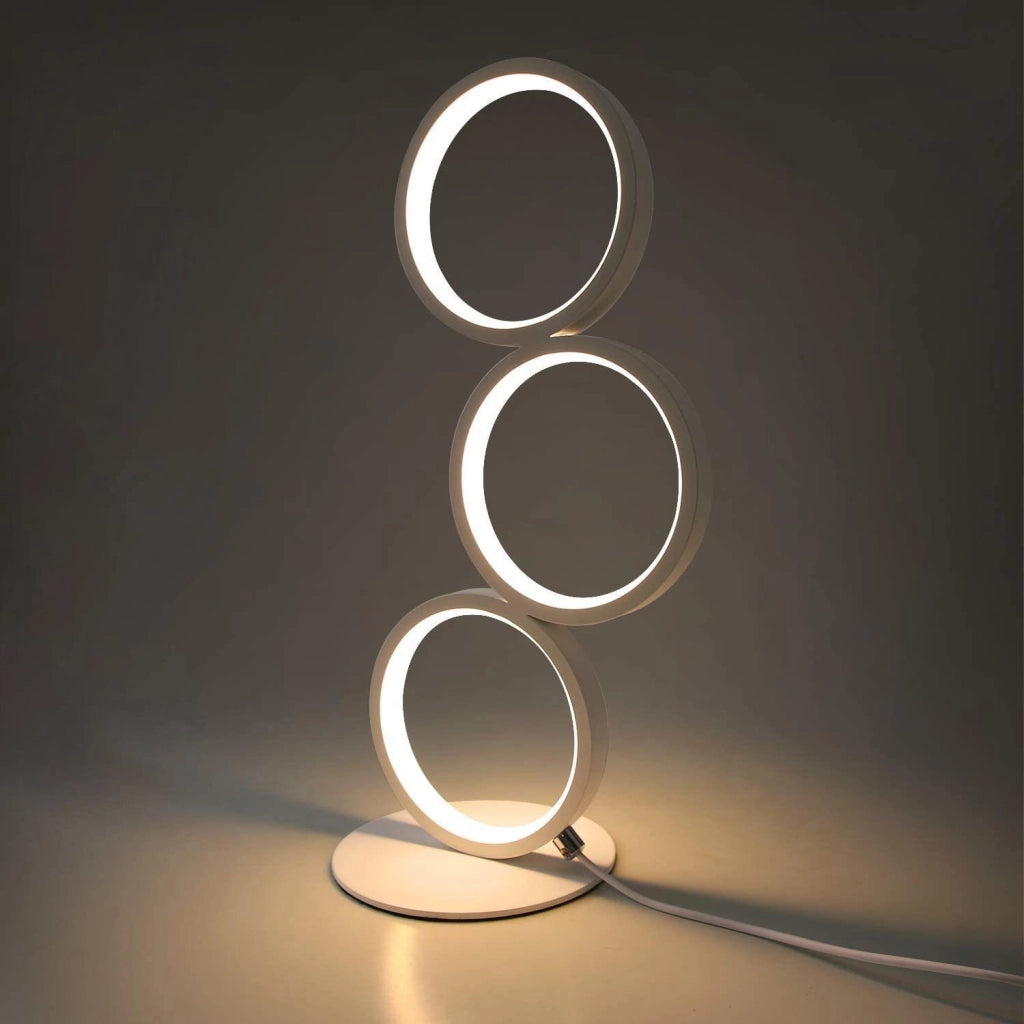 ZMH Lampada da tavolo LED moderna anello alluminio notte decorativa per comodino camera letto