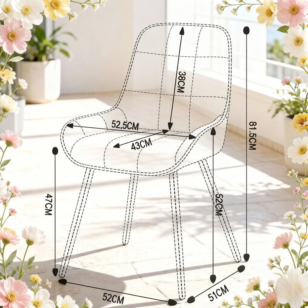 Sedia da pranzo 52x51x81,5 cm in velluto nero, set da 4, con braccioli