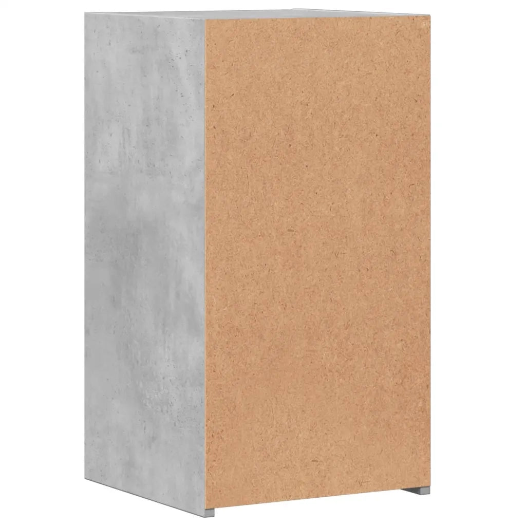 Comodini 2 pz-Set di 2 Tavolino da notte Grigio Cemento 35x34x65 cm in Legno Multistrato