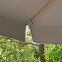 Ombrellone da Giardino con Doppio Tettuccio, in Bambù e Poliestere, Ø325x250 cm, Grigio