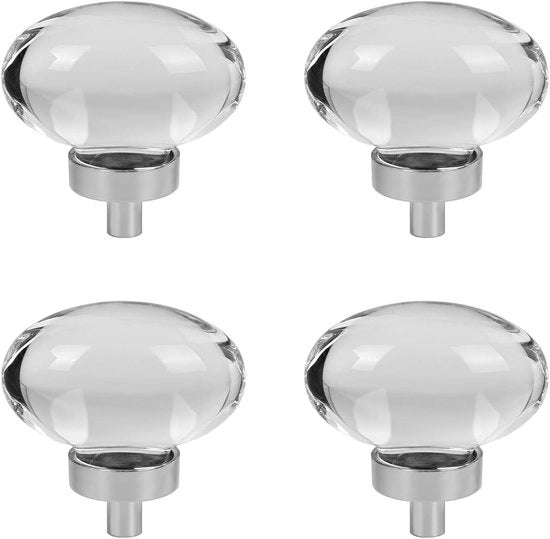 Knotti cristalli rotondi 4 pezzi 45 mm cristalli artificiali maniglie per porte in vetro per mobili - cristallo chiaro